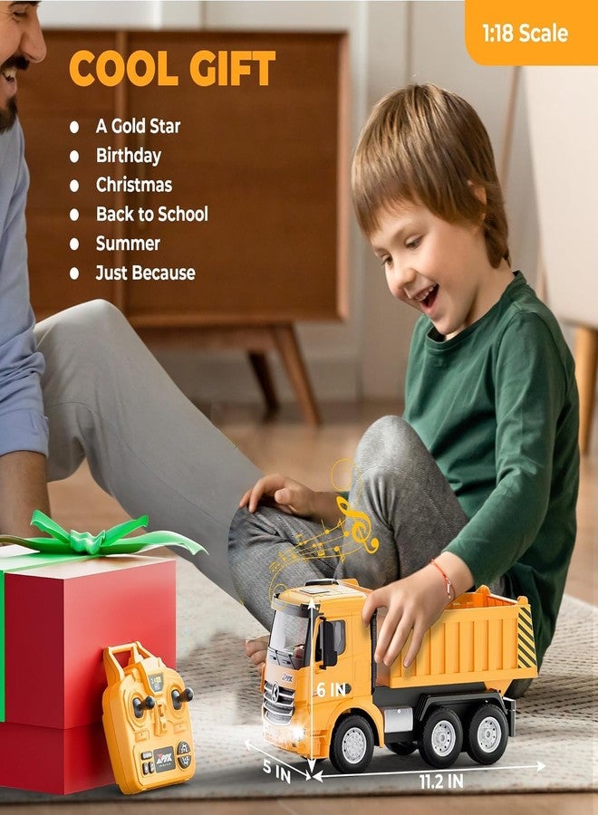 KING FORU RC Dump Truck Toy for Boys | 2.4GHz 9-Channel Remote Control Construction Vehicle with Lights & Sound | 45° Up/Down Truck Bed | Ideal Gift for Kids Ages 3-12 - Image 5